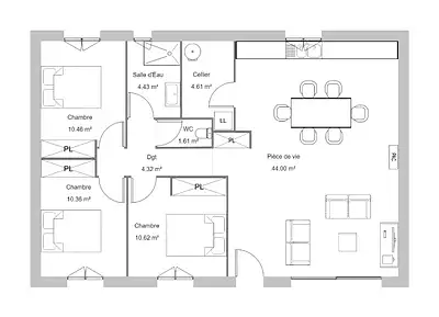 Maison neuve, 90 m²