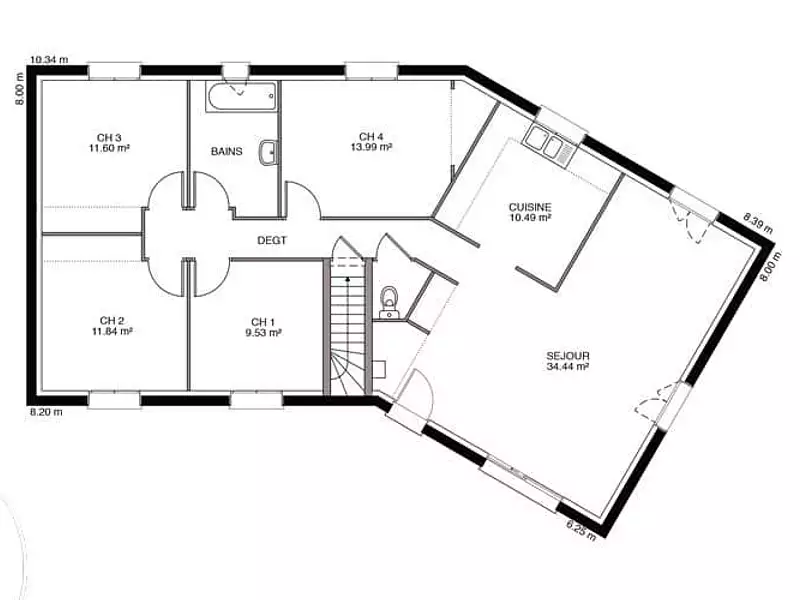 Maison neuve, 92 m² - Sainte-Menehould (51800)