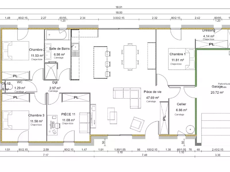 Maison neuve, 115 m² - Bourges (18000)