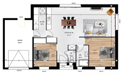 Maison neuve, 74 m²