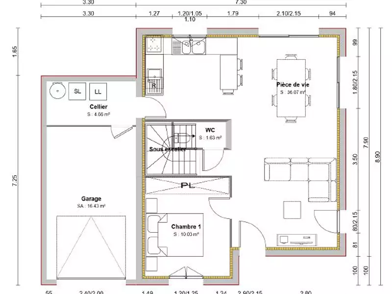 Maison neuve, 95 m² - Lancié (69220)