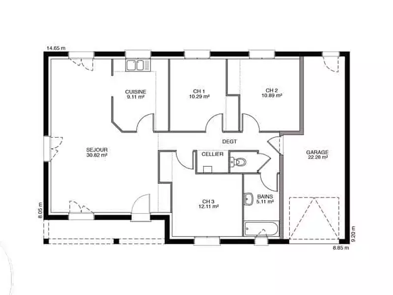 Maison neuve, 100 m² - Plivot (51150)
