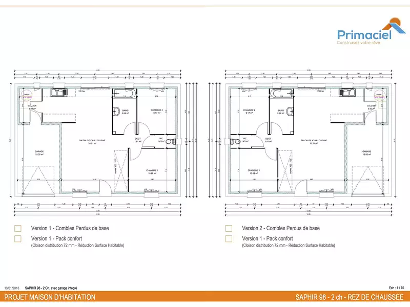 Maison neuve, 68 m² - Loir en Vallée (72340)
