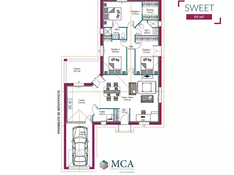 Maison neuve, 91 m² - Atur (24750)