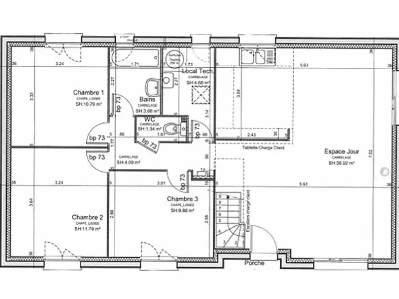 Maison neuve, 85 m² - Mesnil-sur-l'estrée (27650)