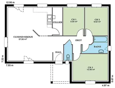 Maison neuve, 109 m²