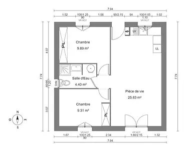 Maison neuve, 50 m²