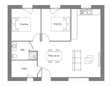 Maison neuve, 57 m²