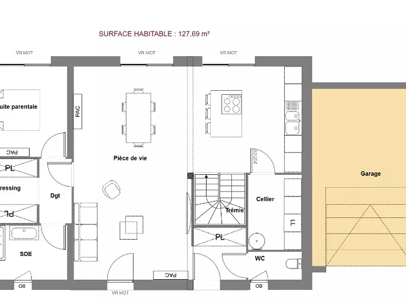 Maison neuve, 127 m² - Mettray (37390)