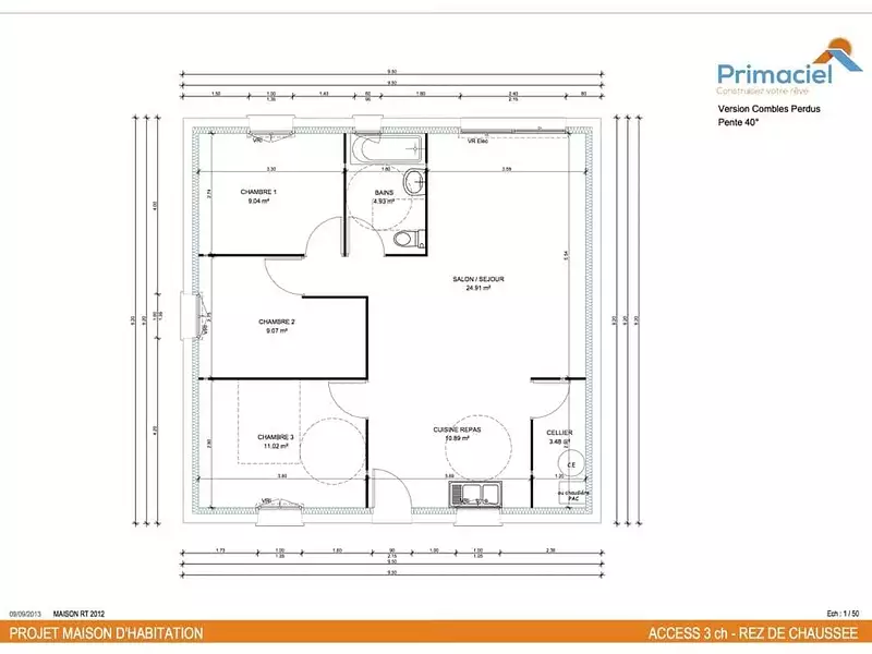 Maison neuve, 73 m² - Pernay (37230)