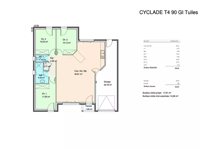 Maison neuve, 90 m² - Saint-Mathurin (85150)