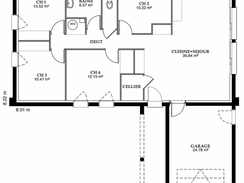 Maison neuve, 125 m² - Semussac (17120)