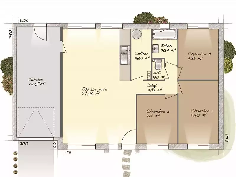 Maison neuve, 80 m² - Champenard (27600)