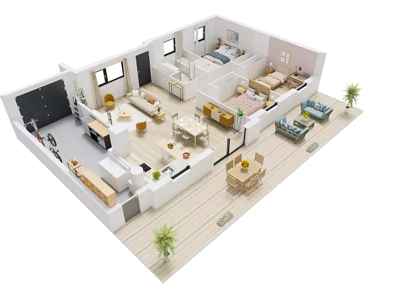 Maison neuve, 90,64 m² - Saint-Aubin-d'Arquenay (14970)