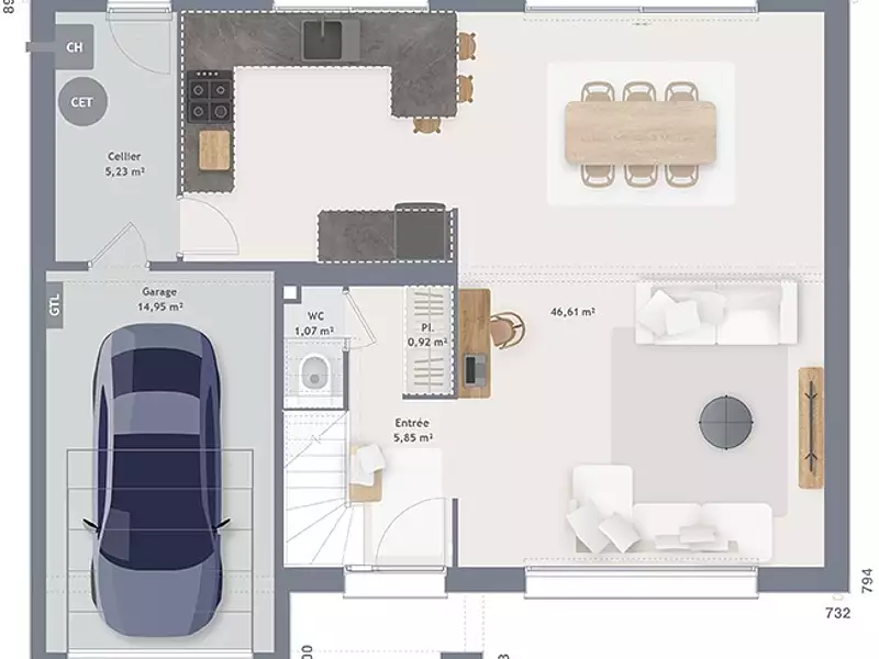Maison neuve, 125 m² - Nivelle (59230)