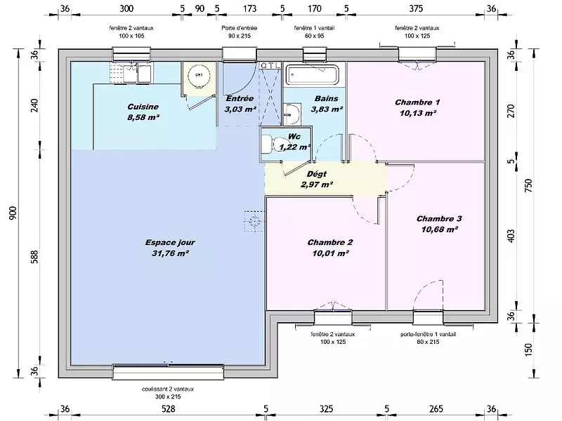 Maison neuve, 83 m² - Cabrières-d'Avignon (84220)