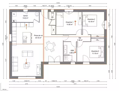 Maison neuve, 93 m²
