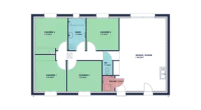 Maison neuve, 91 m²
