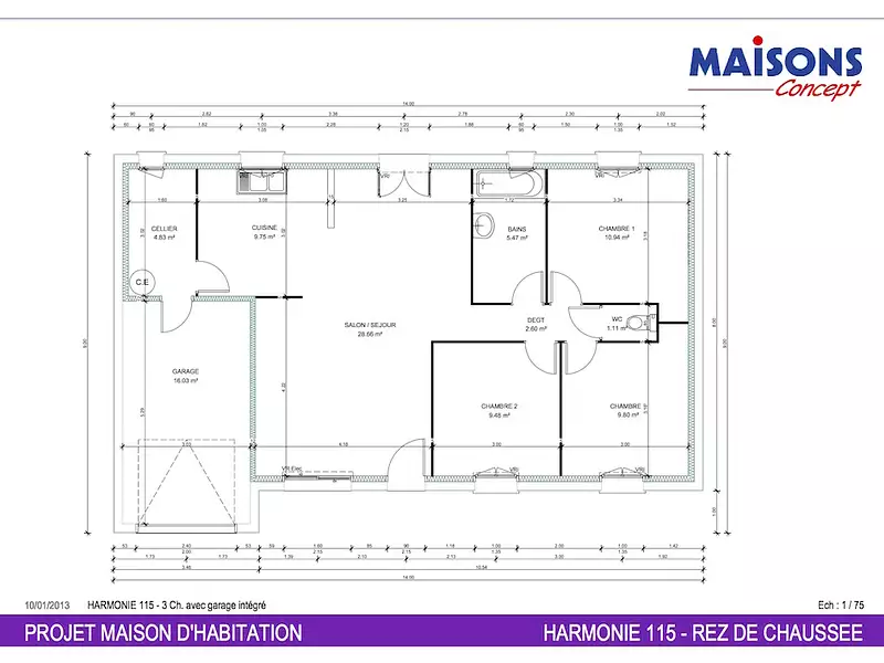 Maison neuve, 100 m² - Panzoult (37220)