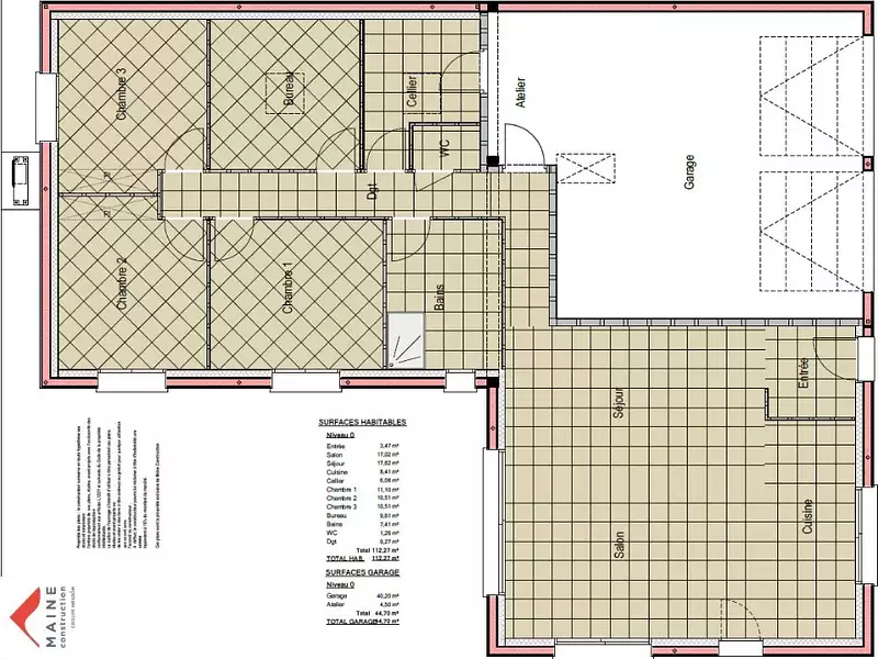 Maison neuve, 112 m² - Etival-lès-le-Mans (72700)