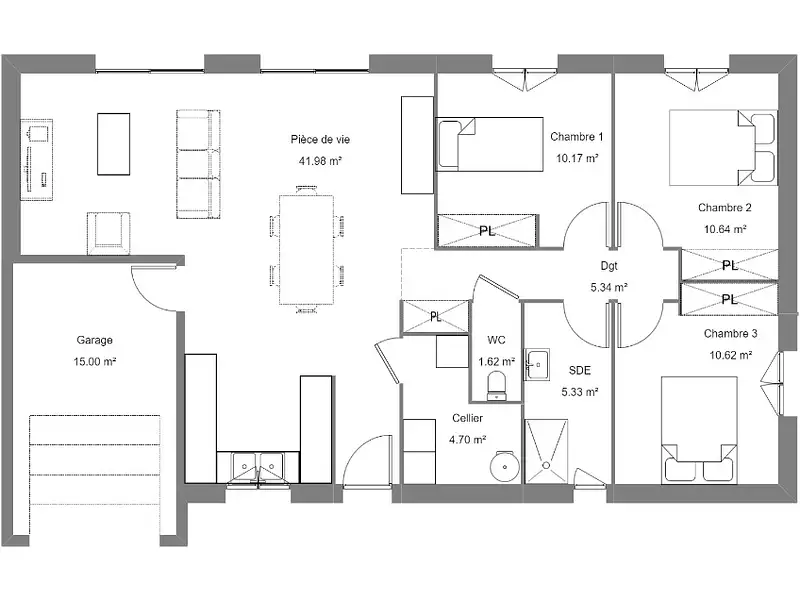 Maison neuve, 85 m² - Artigueloutan (64420)