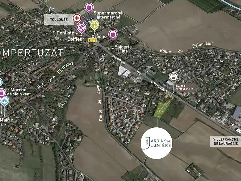 TERRAINS POMPERTUZAT – LES JARDINS DE LUMIERE - Pompertuzat (31450)