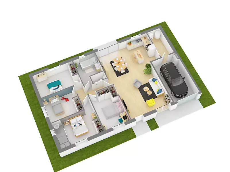 Maison neuve, 103 m² - Chuzelles (38200)