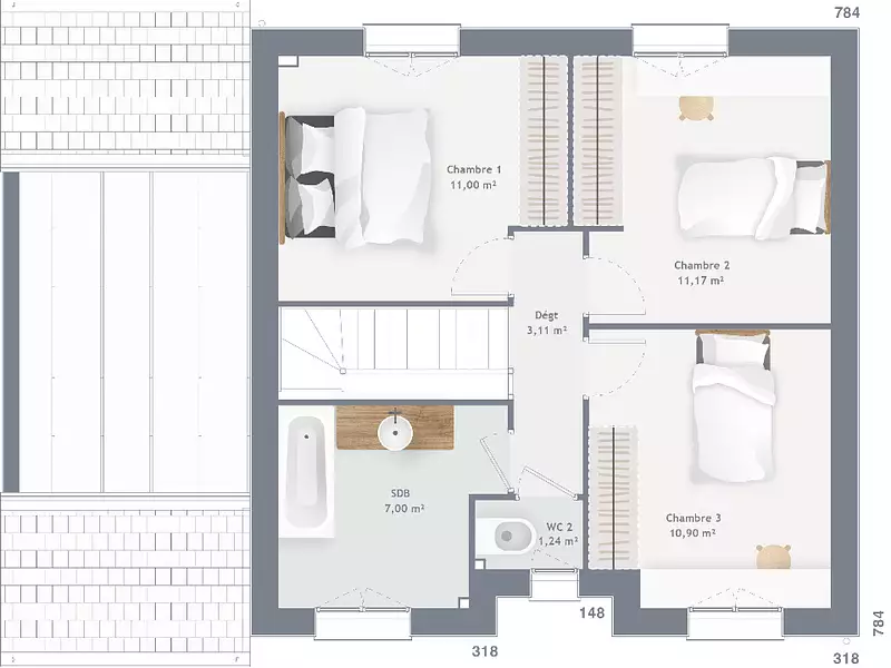 Maison neuve, 90 m² - La Grande-Paroisse (77130)