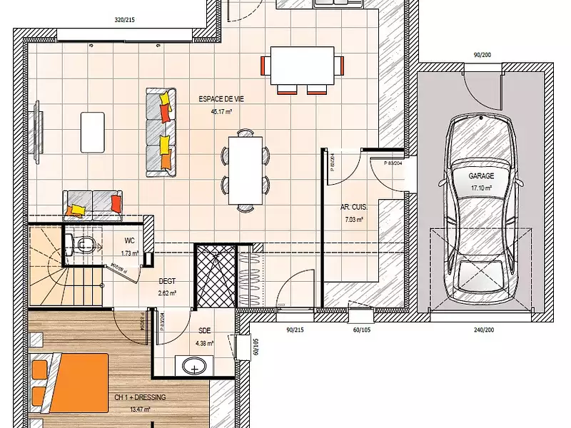 Maison neuve, 125 m² - Saint-Melaine-sur-Aubance (49610)