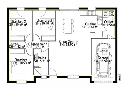 Maison neuve, 88 m²