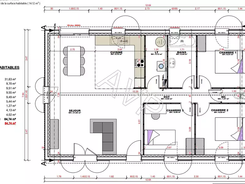 Maison neuve, 85 m² - Ully-Saint-Georges (60730)