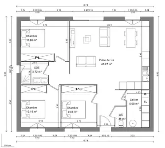 Maison neuve, 80 m²