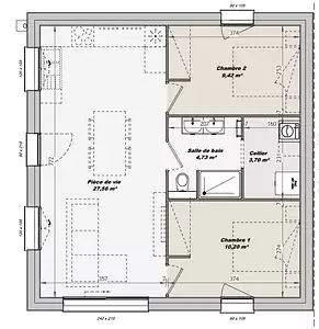 Maison neuve, 54 m²