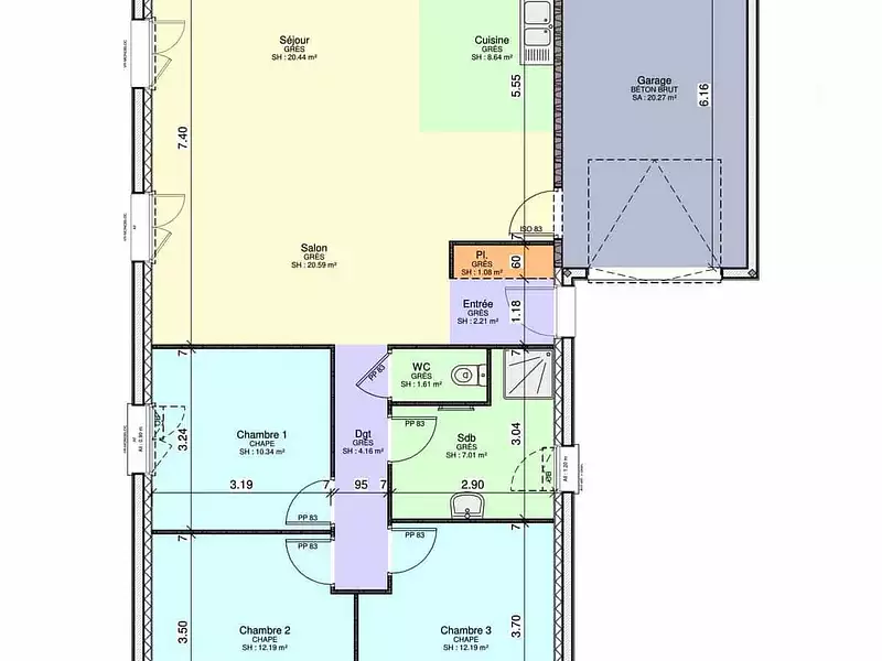 Maison neuve, 91 m² - Brandonvillers (51290)