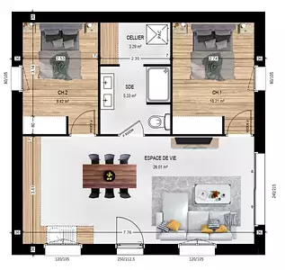 Maison neuve, 56 m²