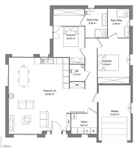 Maison neuve, 100 m²