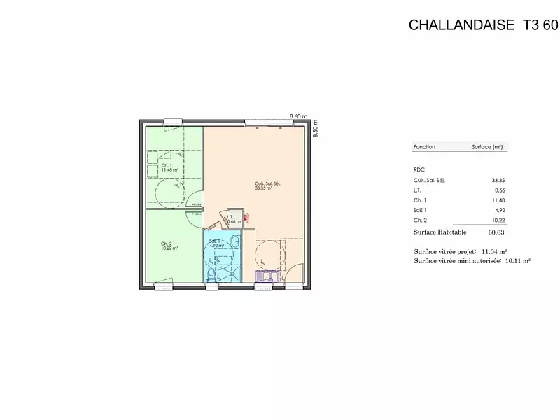 Maison neuve, 50 m² - Dompierre-sur-Yon (85170)