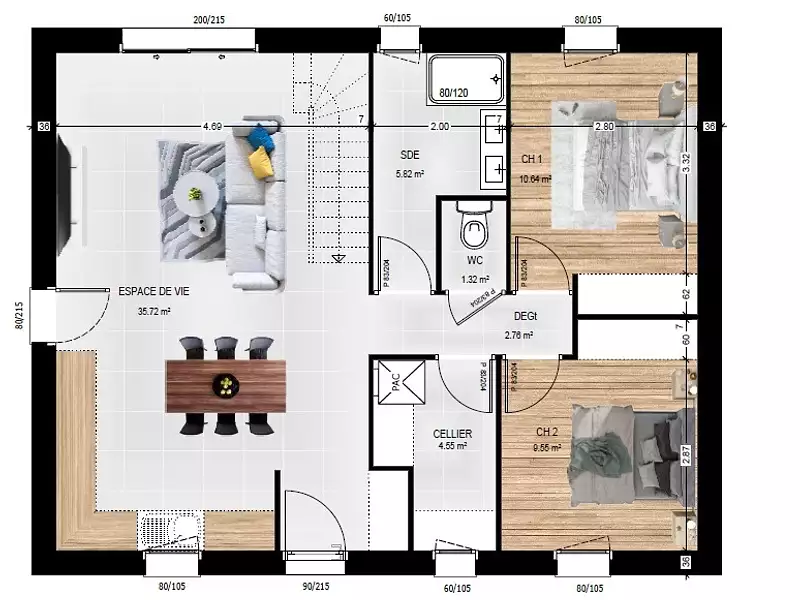 Maison neuve, 70 m² - Vern-d'Anjou (49220)