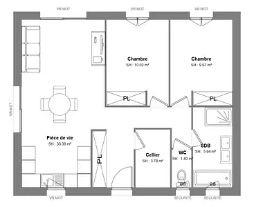 Maison neuve, 64 m²