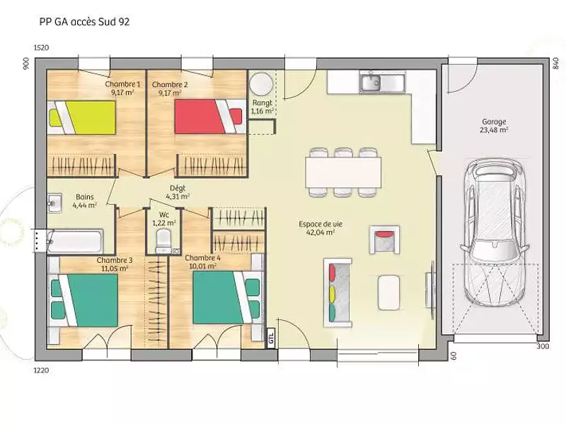 Maison neuve, 92 m² - Sainte-Colombe-la-Commanderie (27110)