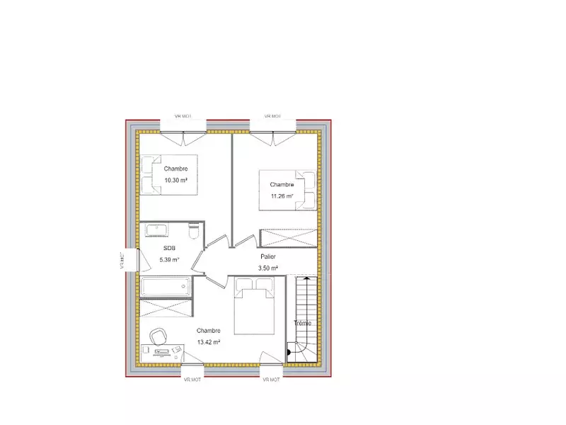 Maison neuve, 127 m² - Neuve-Chapelle (62840)