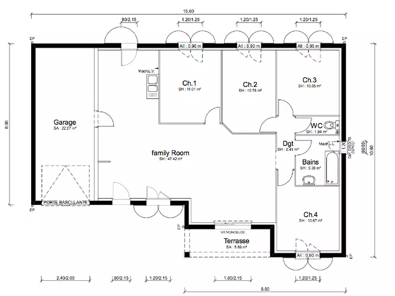 Maison neuve, 100 m² - Bourg-en-Bresse (01000)
