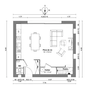 Maison neuve, 75 m²