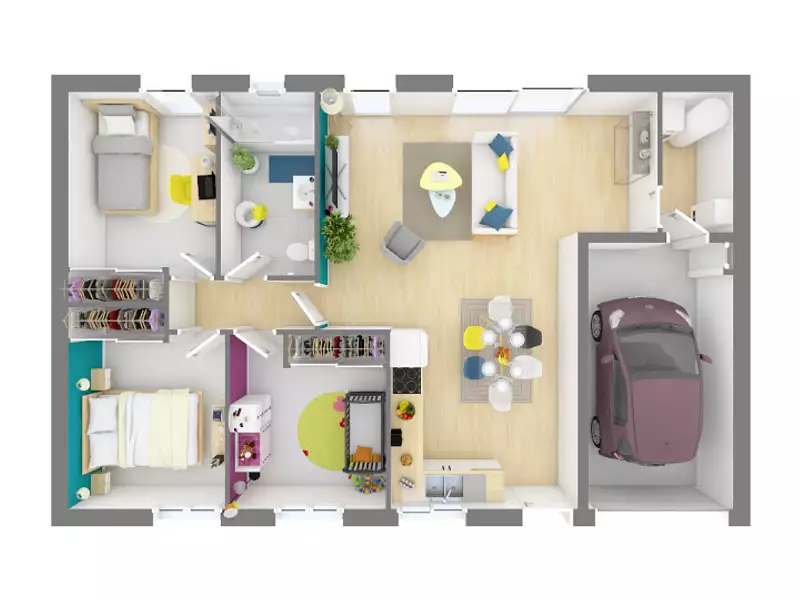 Maison neuve, 75 m² - Bruguières (31150)