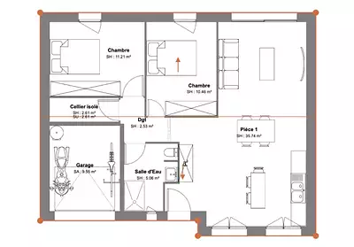 Maison neuve, 70 m²