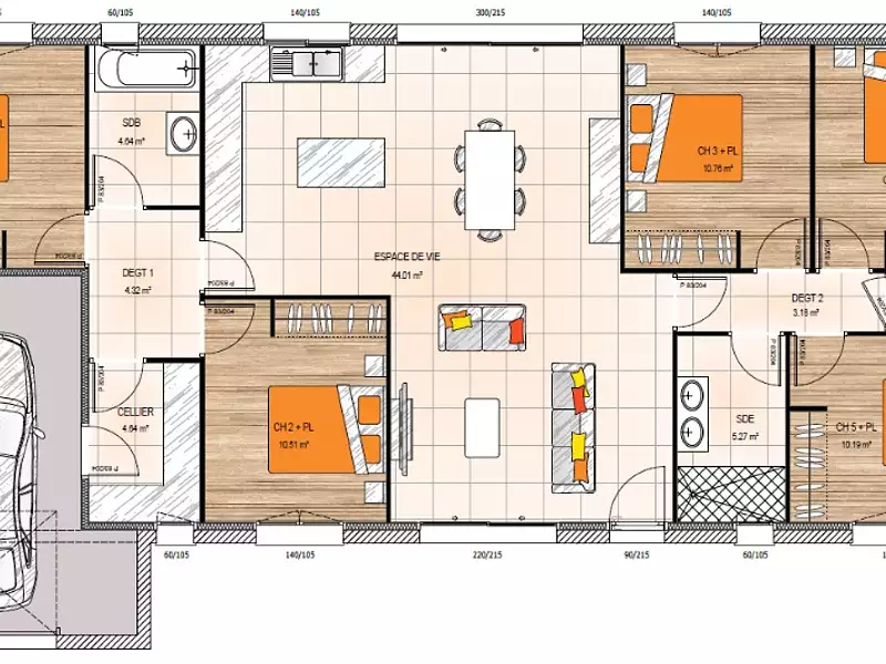 Maison neuve, 120 m² - Saint-Georges-des-Gardes (49120)