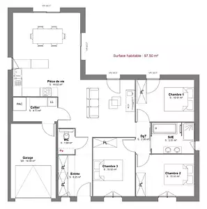 Maison neuve, 97 m²