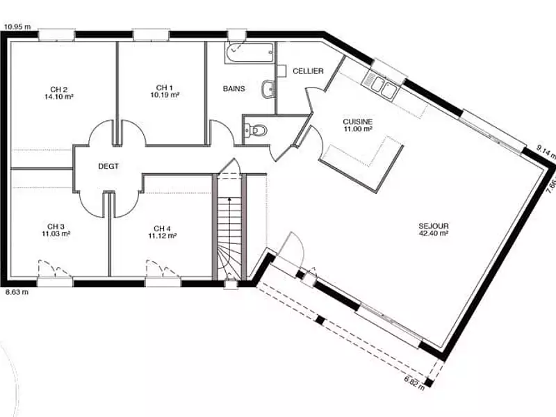 Maison neuve, 92 m² - Sainte-Menehould (51800)
