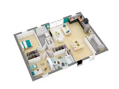 Maison neuve, 82 m² - Mimizan (40200)