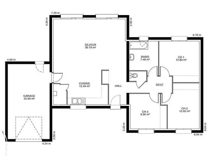 Maison neuve, 90 m² - Saint-Germain-des-Prés (45220)